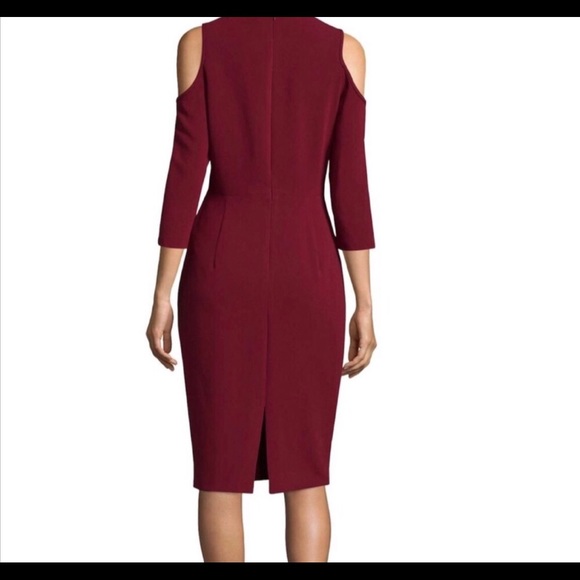 Black Halo Cold Shoulder Deep Red Dress - Picture 3 of 3